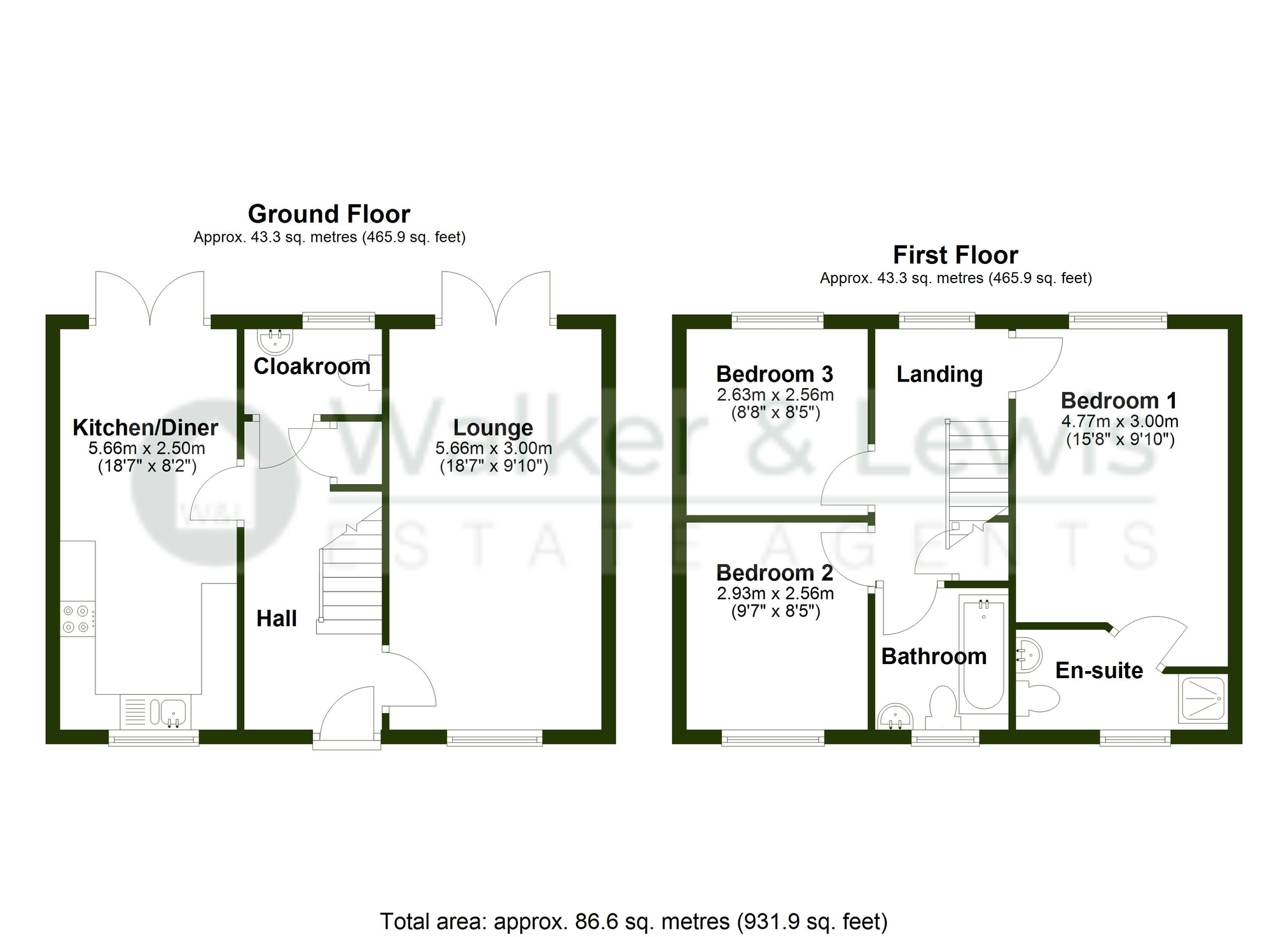 Floorplan for Dyffryn Y Coed, Church Village, Pontypridd