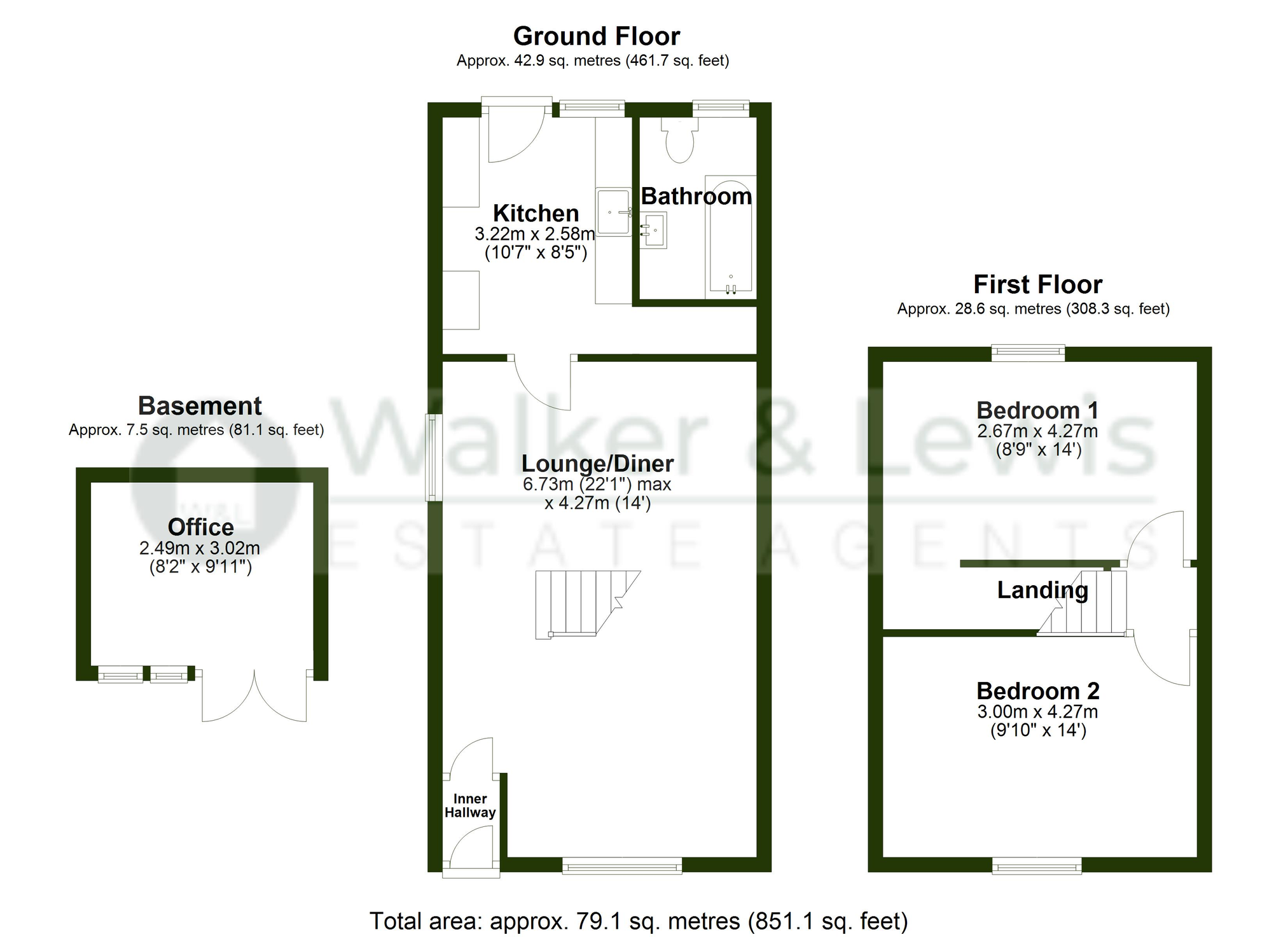 Floorplan for Mathews Terrace, Penycoedcae, Pontypridd, Rhondda Cynon Taf