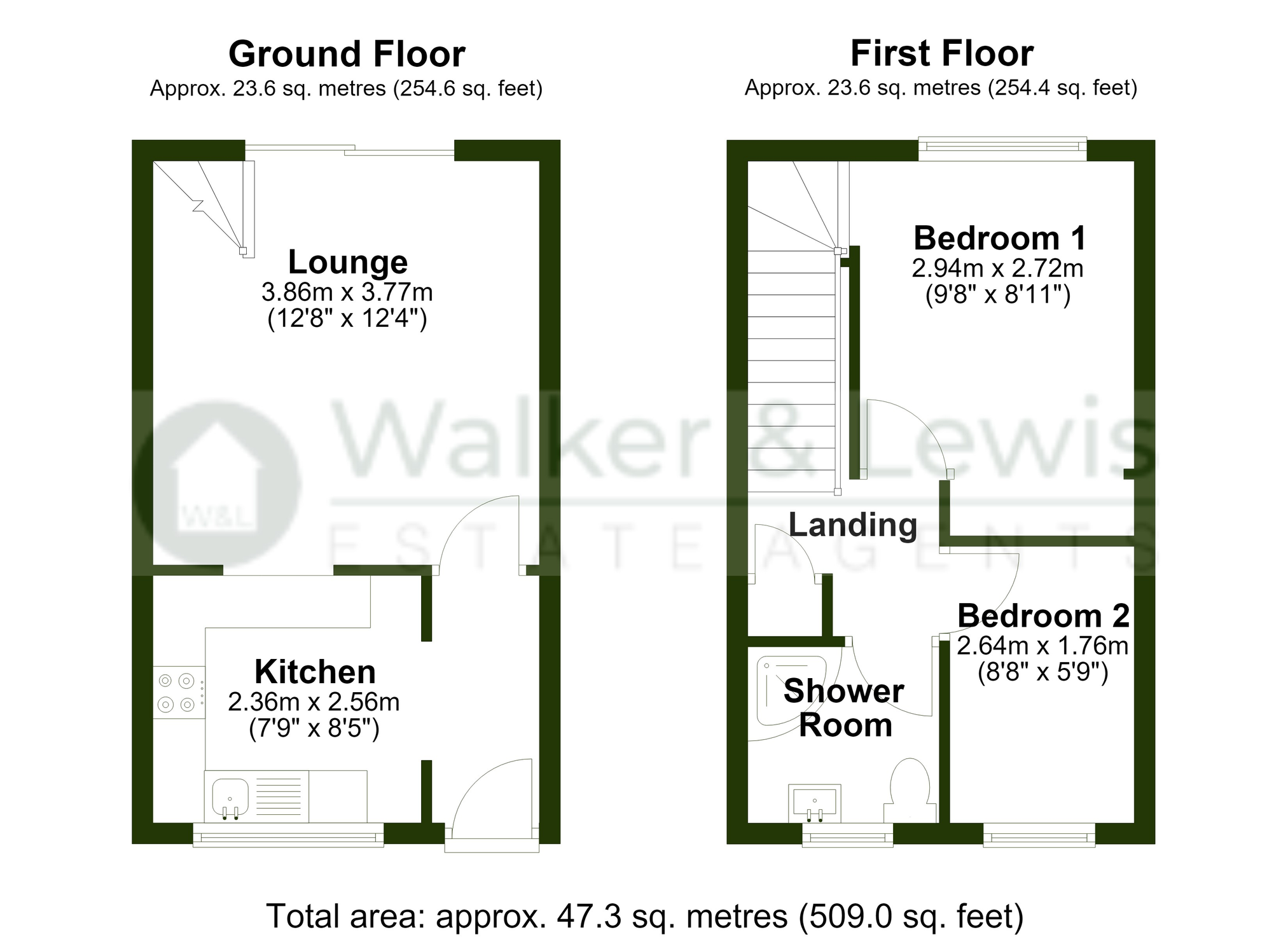 Floorplan for Clos Aneurin, Rhydyfelin, Pontypridd, Rhondda Cynon Taf