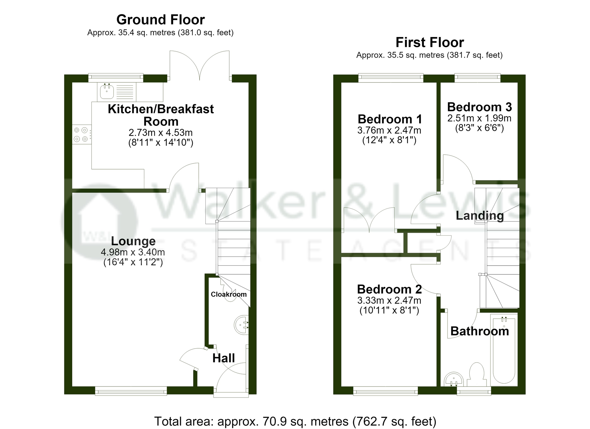 Floorplan for St Peters Avenue, Llanharan, Pontyclun, Rhondda Cynon Taf