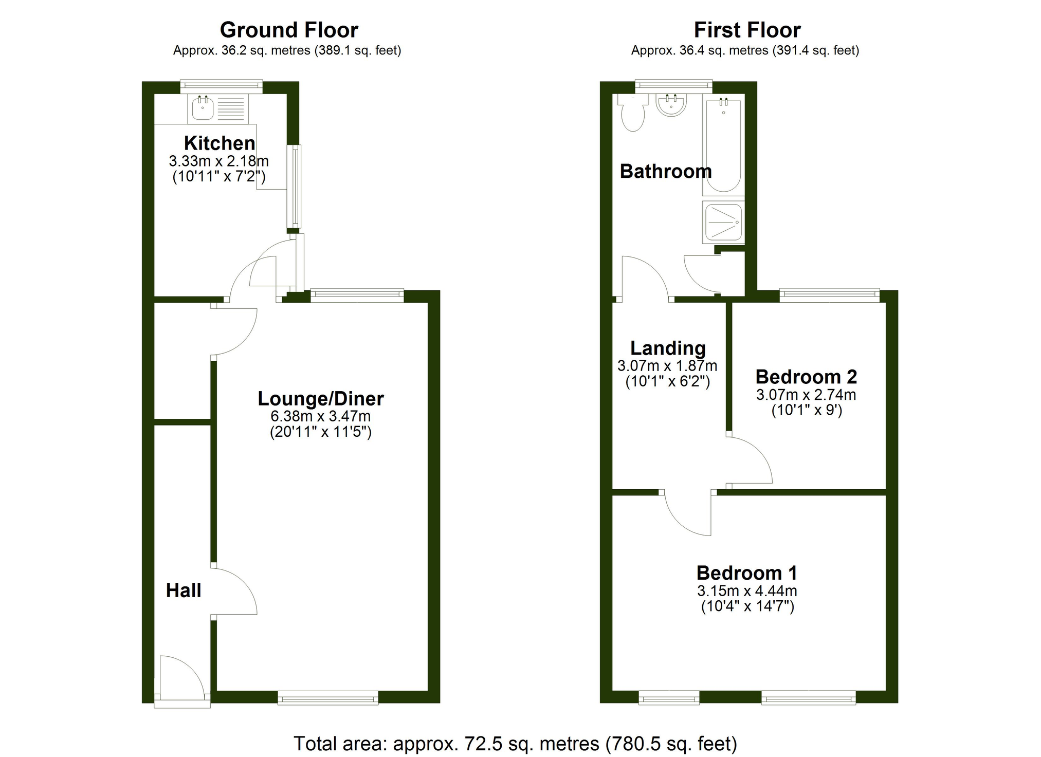 Floorplan for Augustus Street, Ynysybwl, Pontypridd, Rhondda Cynon Taf