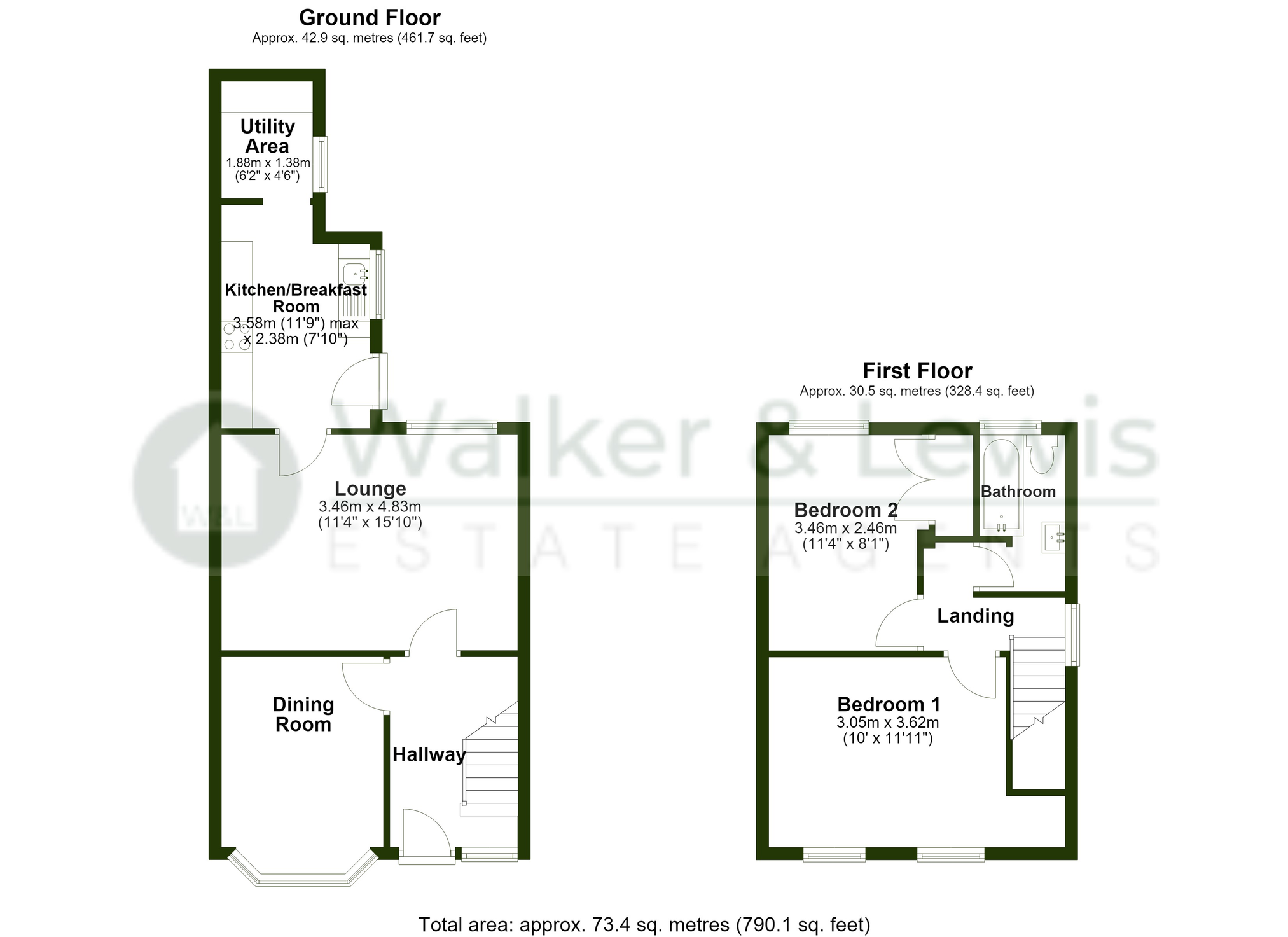 Floorplan for Thomas Street, Gilfach Goch, Porth, Rhondda Cynon Taf
